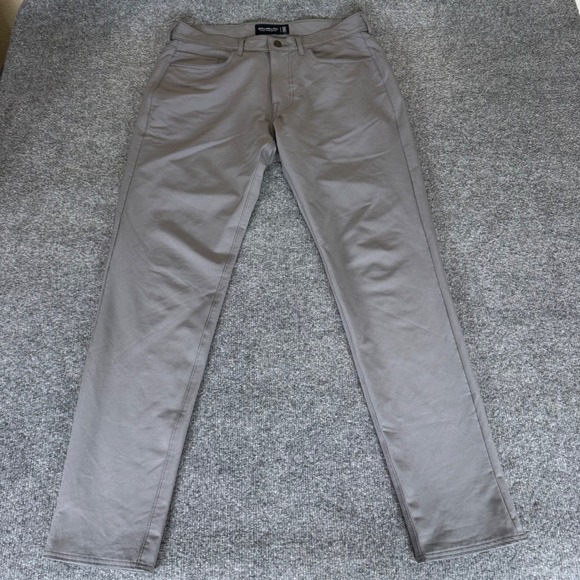 Abercrombie & Fitch Skinny Taper Stretch Pants‎ Gray Mens 32x34 (33x32) Casual - Picture 1 of 8